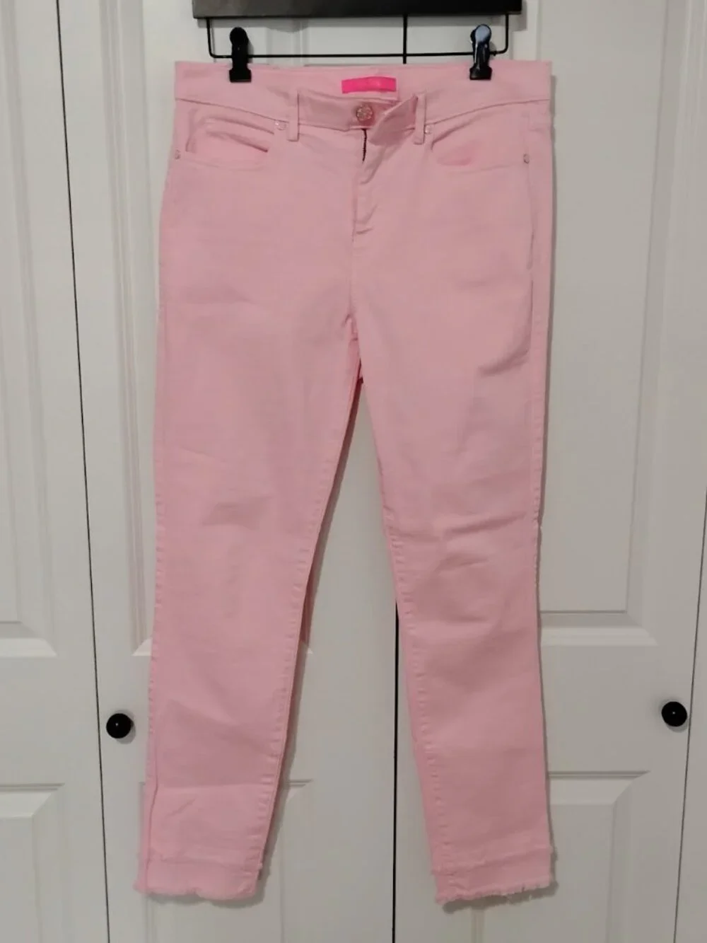 Lilly Pulitzer Women's Pink South Ocean High Rise Slim-Fit Skinny Jeans Size 8